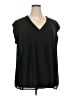 DR2 100% Polyester Black Short Sleeve Blouse Size 3X - photo 1