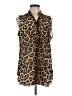 Wishful Park 100% Polyester Animal Print Brown Sleeveless Blouse Size L - photo 1