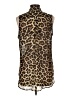 Wishful Park 100% Polyester Animal Print Brown Sleeveless Blouse Size L - photo 2