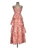 Fate 100% Polyester Floral Orange Pink Cocktail Dress Size XS - photo 1