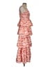 Fate 100% Polyester Floral Orange Pink Cocktail Dress Size XS - photo 4