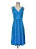 Chaps Polka Dots Blue Casual Dress Size S - photo 1