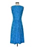Chaps Polka Dots Blue Casual Dress Size S - photo 2