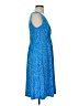 Chaps Polka Dots Blue Casual Dress Size S - photo 4