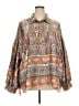 Fate 100% Polyester Paisley Gray Long Sleeve Blouse Size 3X - photo 1