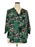 Torrid Floral Green 3/4 Sleeve Blouse Size 2X Plus (2) - photo 1
