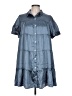 Heyson 100% Polyester Blue Short Sleeve Blouse Size L - photo 1