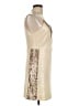 GB 100% Polyester Metallic Tan Cocktail Dress Size L - photo 4
