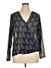 Charming Charlie 100% Polyester Blue Long Sleeve Blouse Size XL - photo 1