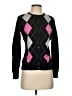 IZOD 100% Cotton Argyle Black Cardigan Size S - photo 1