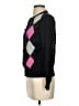 IZOD 100% Cotton Argyle Black Cardigan Size S - photo 5