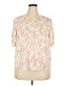 Democracy Ivory Short Sleeve Blouse Size 2X - photo 1
