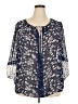 Daisy Fuentes 100% Polyester Blue 3/4 Sleeve Blouse Size 2X - photo 1