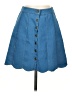 Buttons Solid Blue Denim Skirt Size S - photo 1