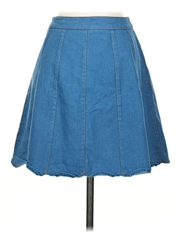 Buttons Denim Skirt (view 2)