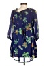 Line & Dot 100% Polyester Print Blue Casual Dress Size XS - photo 2