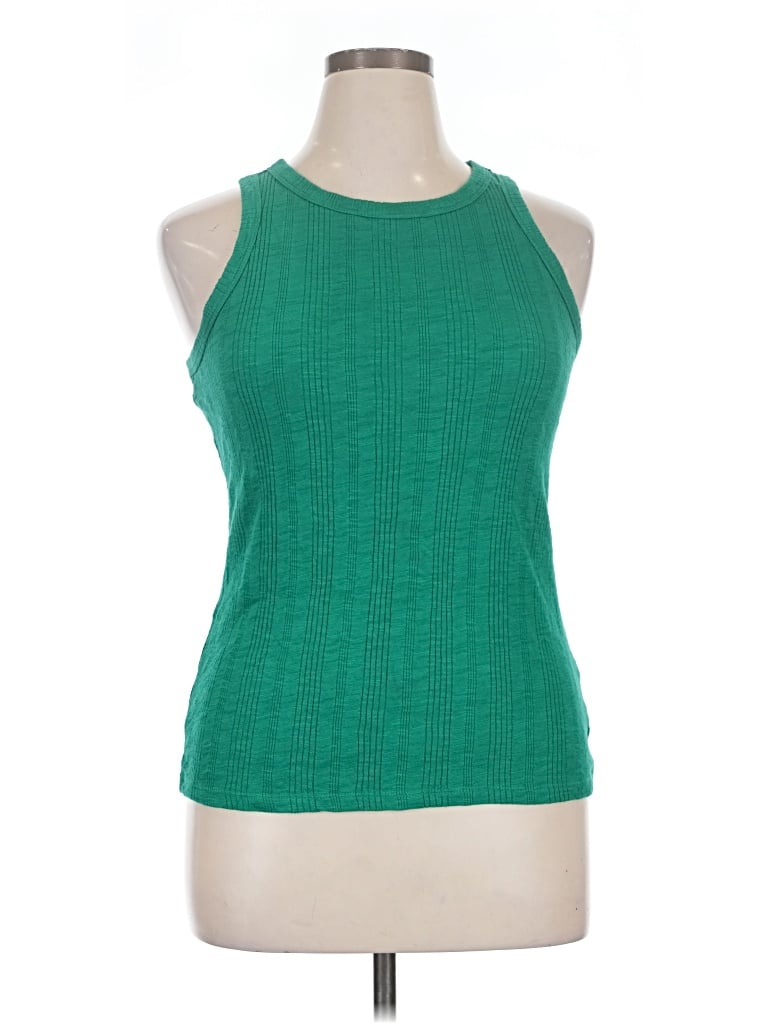 Pre-owned 24/7 Maurices Tank Top Green Halter Neckline Tops