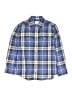 Crewcuts 100% Cotton Plaid Blue Long Sleeve Button-Down Shirt Size 8 - photo 1