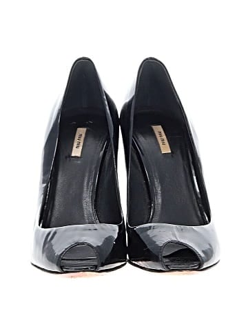 Miu Miu Leather Peep Toe Pumps (view 2)