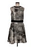Mossimo 100% Polyester Graphic Gray Casual Dress Size M - photo 1