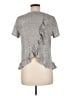 J.Crew 100% Linen Gray Short Sleeve Top Size M - photo 2