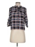 Monteau Plaid Blue 3/4 Sleeve Blouse Size L - photo 1