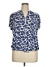 Treasure & Bond 100% Rayon Animal Print Blue Short Sleeve Blouse Size 1X - photo 1