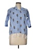Roberta Roller Rabbit 100% Cotton Blue 3/4 Sleeve Button-Down Shirt Size 10 - photo 1
