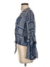 Hummingbird 100% Rayon Blue Long Sleeve Blouse Size S - photo 5