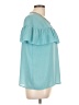 Juicy Couture 100% Polyester Teal Short Sleeve Blouse Size L - photo 4