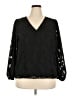 1.State 100% Polyester Black Long Sleeve Blouse Size XXL - photo 1