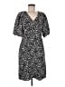 Halogen 100% Polyester Animal Print Black Casual Dress Size M - photo 1
