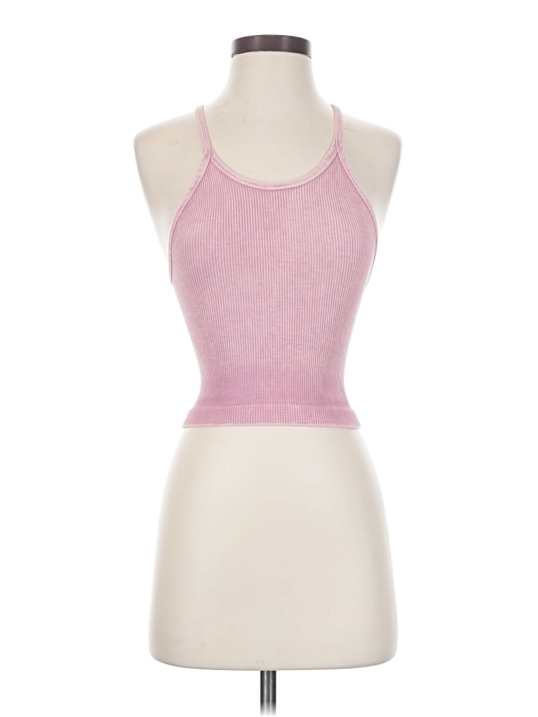 Pre-owned Fp Movement Tank Top Pink Halter Neckline Tops