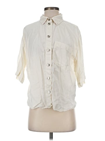 Zara 3/4 Sleeve Button-Down Shirt (view 1)