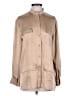 Burberry 100% Silk Tan button down Size 4 - photo 1