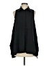 Neiman Marcus Black Sleeveless Button-Down Shirt Size S - photo 1