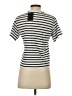 ATM 100% Cotton Stripes Ivory Short Sleeve Turtleneck Size XS - photo 2