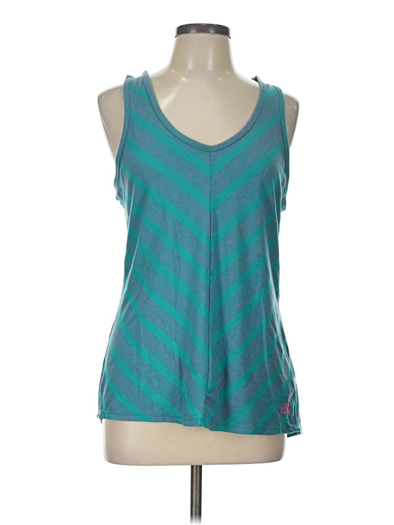 Pre-owned The North Face Tank Top Teal Plunge Neckline Tops