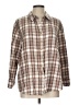 Forever New Plaid Brown Long Sleeve Button-Down Shirt Size 12 - photo 1