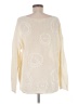 Peace Love World 100% Cotton Graphic Ivory Pullover Sweater Size M - photo 2