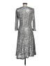 St. John Metallic Solid Silver Cocktail Dress Size 8 - photo 2