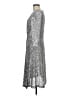 St. John Metallic Solid Silver Cocktail Dress Size 8 - photo 5