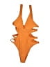 Forever 21 Solid Orange One Piece Swimsuit Size M - photo 1