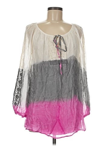 Tempo Paris Long Sleeve Silk Top (view 1)