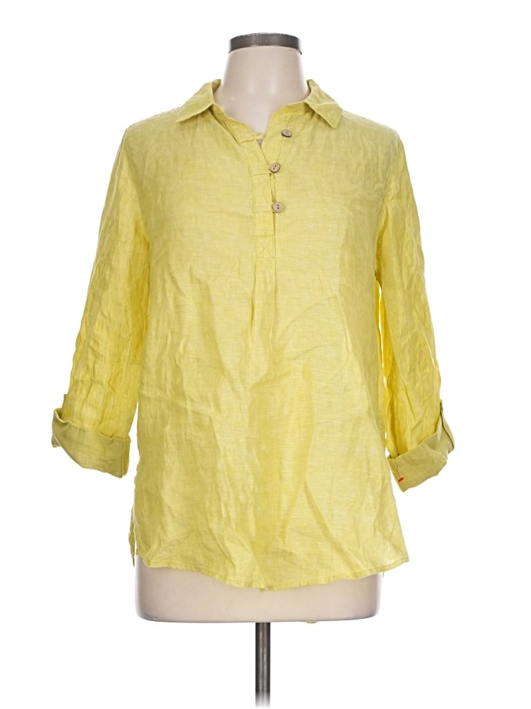 Pre-owned Sigrid Olsen 3/4 Sleeve T-shirt In Yellow
