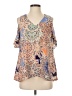 DR2 100% Polyester Tan Short Sleeve Blouse Size S - photo 1