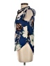 DKNY Floral Blue Short Sleeve Blouse Size XS - photo 5