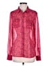 American Eagle Outfitters 100% Polyester Hearts Pink Long Sleeve Blouse Size M - photo 1