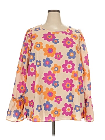 Cotton Bleu Long Sleeve Blouse (view 1)