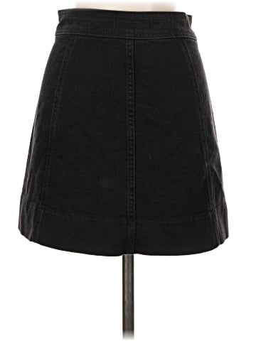 Madewell Metropolis Snap Jean Skirt in Rawley Black (view 2)